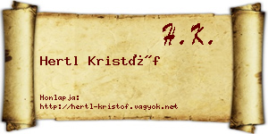 Hertl Kristóf névjegykártya