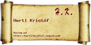 Hertl Kristóf névjegykártya